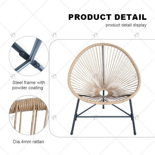 Modern Style Outdoor Garden Steel Rattan Egg Chair  Popular Colorful Vine and Willow Rattan  for Cafe Bar for Park Use