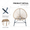 Modern Style Outdoor Garden Steel Rattan Egg Chair Popular Colorful Vine and Willow Rattan for Cafe Bar for Park Use