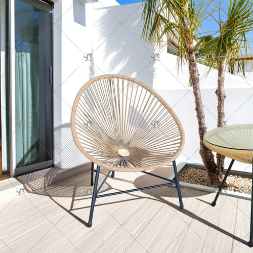 Modern Style Outdoor Garden Steel Rattan Egg Chair  Popular Colorful Vine and Willow Rattan  for Cafe Bar for Park Use