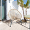 Modern Style Outdoor Garden Steel Rattan Egg Chair Popular Colorful Vine and Willow Rattan for Cafe Bar for Park Use