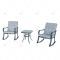 3Piece Outdoor Patio Furniture Set Garden Courtyard Leisure Table and Rocking Chair Set with Thickened Cushion