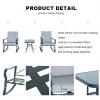 3Piece Outdoor Patio Furniture Set Garden Courtyard Leisure Table and Rocking Chair Set with Thickened Cushion