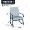 3Piece Outdoor Patio Furniture Set Garden Courtyard Leisure Table and Rocking Chair Set with Thickened Cushion
