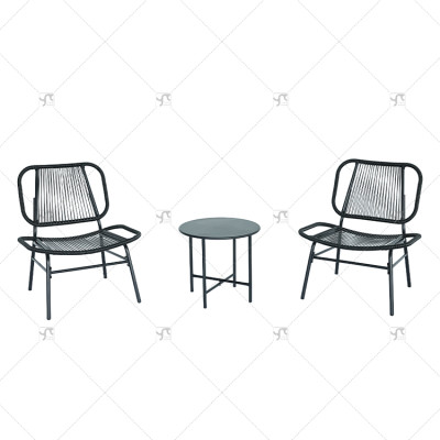 Modern Indoor and Outdoor Conversation Set Acapulco Chairs Outdoor Seating 3 Pieces Outdoor Garden Furniture Sets