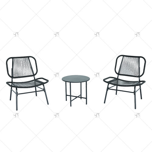 Modern Indoor and Outdoor Conversation Set Acapulco Chairs Outdoor Seating 3 Pieces Outdoor Garden Furniture Sets