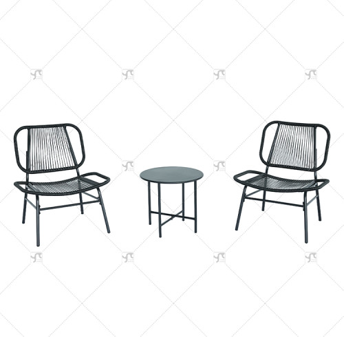 Modern Indoor and Outdoor Conversation Set Acapulco Chairs Outdoor Seating 3 Pieces Outdoor Garden Furniture Sets