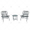 Modern Indoor and Outdoor Conversation Set Acapulco Chairs Outdoor Seating 3 Pieces Outdoor Garden Furniture Sets