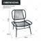 Modern Indoor and Outdoor Conversation Set Acapulco Chairs Outdoor Seating 3 Pieces Outdoor Garden Furniture Sets