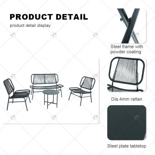 Modern High Quality Metal Outdoor Furniture Garden General Purpose Sofa Table and Chair Set for Garden and Outdoor Veranda