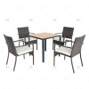 Modern Outdoor Rattan Patio Garden Steel Outdoor Furniture Garden Dining Sets Rattan Dining Chair Dining Table Set