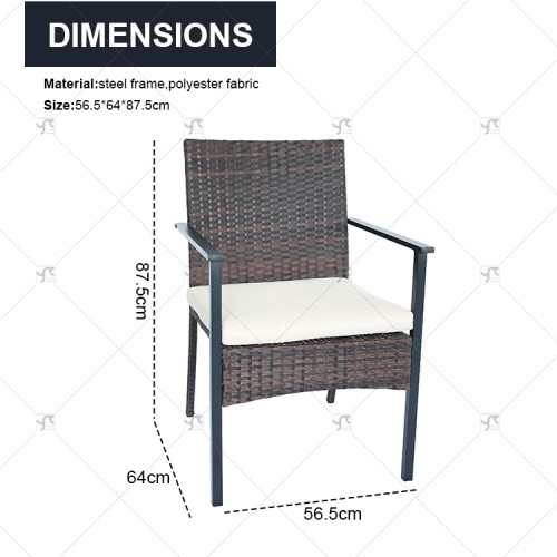 Modern Outdoor Rattan Patio Garden Steel Outdoor Furniture Garden Dining Sets Rattan Dining Chair Dining Table Set