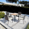 Modern Outdoor Rattan Patio Garden Steel Outdoor Furniture Garden Dining Sets Rattan Dining Chair Dining Table Set