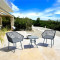 Modern steel Rattan Rope Woven Hotel Resort Patio Dining Chairs Outdoor Garden Furniture table and chair Set of 3