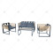4 Pieces Hot Selling Modern Metal Outdoor Furniture rattan sofa Set - All-Weather Patio Garden Yard Dining sofa Set of 4