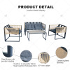 4 Pieces Hot Selling Modern Metal Outdoor Furniture rattan sofa Set - All-Weather Patio Garden Yard Dining sofa Set of 4