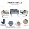 4 Pieces Hot Selling Modern Metal Outdoor Furniture rattan sofa Set - All-Weather Patio Garden Yard Dining sofa Set of 4