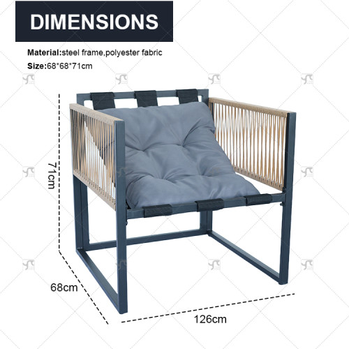 4 Pieces Hot Selling Modern Metal Outdoor Furniture rattan sofa Set - All-Weather Patio Garden Yard Dining sofa Set of 4