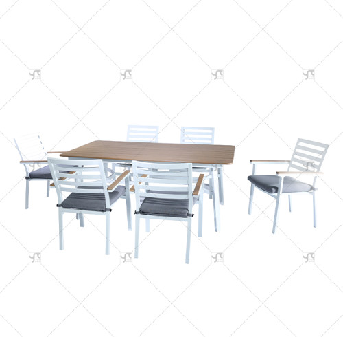 Modern Luxury Restaurant Furniture Aluminum Outdoor Furniture Garden Table and Chairs Outdoor Dining Set
