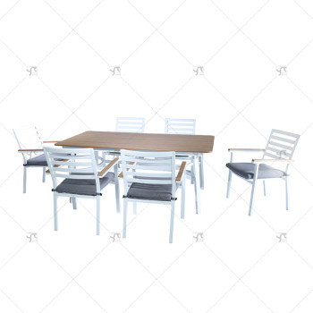 Modern Luxury Restaurant Furniture Aluminum Outdoor Furniture Garden Table and Chairs Outdoor Dining Set