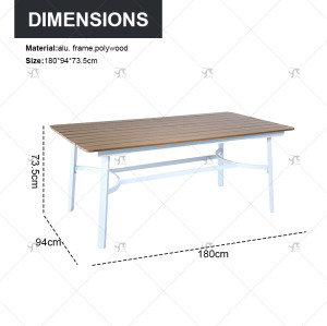 Modern Luxury Restaurant Furniture Aluminum Outdoor Furniture Garden Table and Chairs Outdoor Dining Set