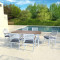 Modern Luxury Restaurant Furniture Aluminum Outdoor Furniture Garden Table and Chairs Outdoor Dining Set