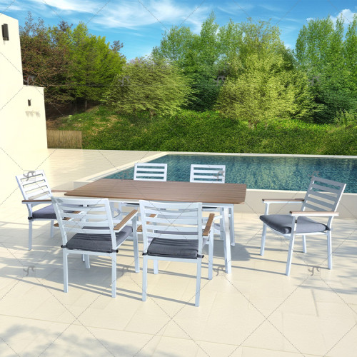 Modern Luxury Restaurant Furniture Aluminum Outdoor Furniture Garden Table and Chairs Outdoor Dining Set