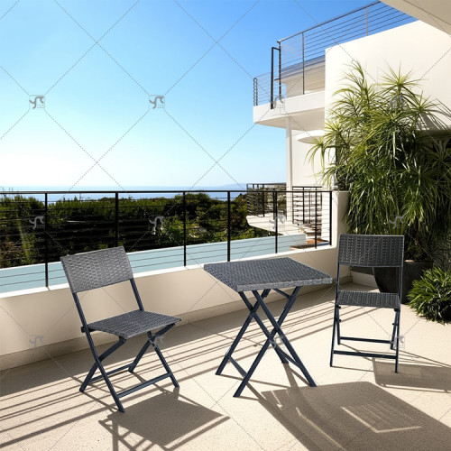 Modern Outdoor Rattan Table and Chair Combination Three Sets for Leisure Courtyard Balcony or Garden Use