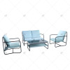 4 PCS Rope Patio Seating Garden Armchair Qutdoor Furniture Set Terrace Balcony Backyard Sofas Set of 4 Outdoor Living