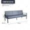 Durable 4Pieces Outdoor Metal Sofa Set with Coffee Table Patio Sectional Furniture Chat Sofa Conversation Set with Gray Cushions