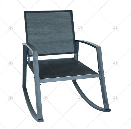 Outdoor Textilene Rocking Chair Steel Rocker Seating Outside Mesh Rocking Sling Gliders for Front Porch Garden Patio Backyard