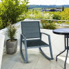 Outdoor Textilene Rocking Chair Steel Rocker Seating Outside Mesh Rocking Sling Gliders for Front Porch Garden Patio Backyard