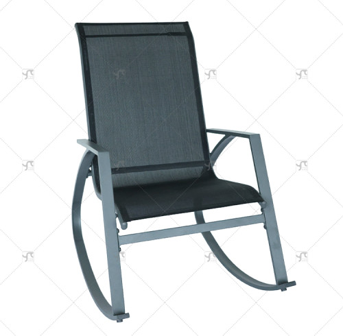 Modern Design Outdoor Rocking Chair Steel Metal Frame Swimming Pool Patio Garden Park Bedroom Restaurants Villas Durable Fabric