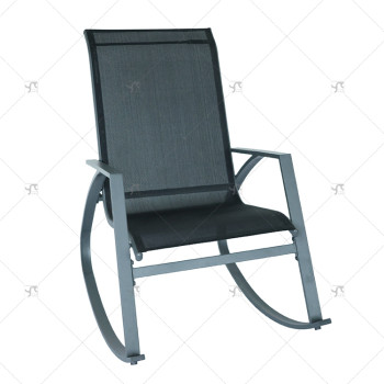 Modern Design Outdoor Rocking Chair Steel Metal Frame Swimming Pool Patio Garden Park Bedroom Restaurants Villas Durable Fabric