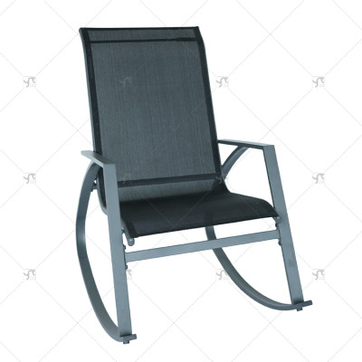 Modern Design Outdoor Rocking Chair Steel Metal Frame Swimming Pool Patio Garden Park Bedroom Restaurants Villas Durable Fabric