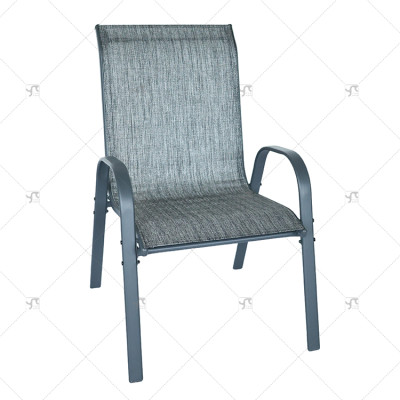 Metal Garden Outdoor Dining  Chair Fabric Garden Stacking Dining Chair teslin Garden Patio Restaurant Balcony Furniture