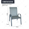 Metal Garden Outdoor Dining  Chair Fabric Garden Stacking Dining Chair teslin Garden Patio Restaurant Balcony Furniture