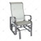 Lightweight Gray Gliding Rocking Chair for Patio Backyard Smooth Rocking Arms Swing Comfortable Construction for Outdoor Leisure