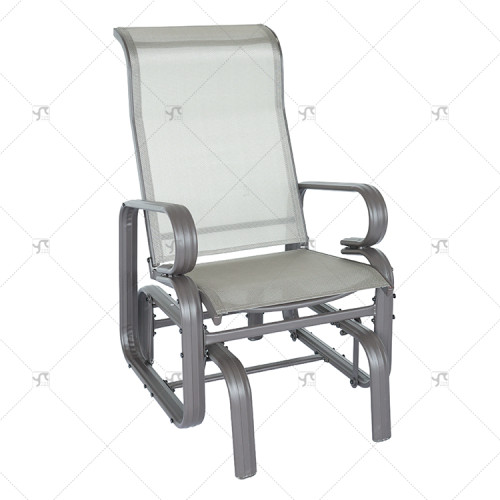Lightweight Gray Gliding Rocking Chair for Patio Backyard Smooth Rocking Arms Swing Comfortable Construction for Outdoor Leisure
