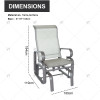 Lightweight Gray Gliding Rocking Chair for Patio Backyard Smooth Rocking Arms Swing Comfortable Construction for Outdoor Leisure