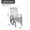 Lightweight Gray Gliding Rocking Chair for Patio Backyard Smooth Rocking Arms Swing Comfortable Construction for Outdoor Leisure