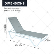Aluminium Luxury Outdoor Garden Sun Loungers Pool Bed and Patio Cabana Furniture for Hotels Parks and Beach Daybeds Loungers