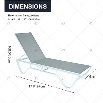 Aluminium Luxury Outdoor Garden Sun Loungers Pool Bed and Patio Cabana Furniture for Hotels Parks and Beach Daybeds Loungers