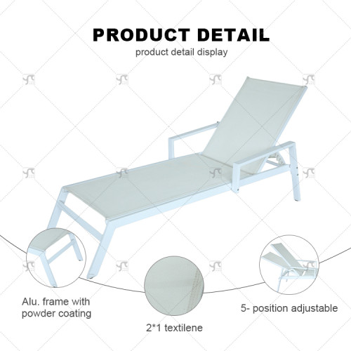 Aluminium Outdoor Patio Swimming Pool Sun Sunbed Sun Lounge Poolside Loungers Furniture for Luxury Hotels Resorts Restaurants