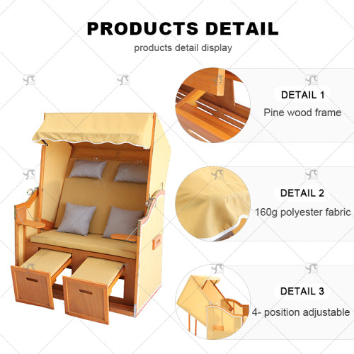 Pine Wood Luxurious Outdoor Durable Fully Assembled Outdoor Furniture  Garden Luxury Beach Chair in Many for Garden Use