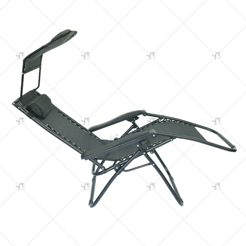 Outdoor Folding Adjustable Zero Gravity Recliner Chair Camping Travel Beach Pool Sunshade Tanning Lounger Chair with Canopy