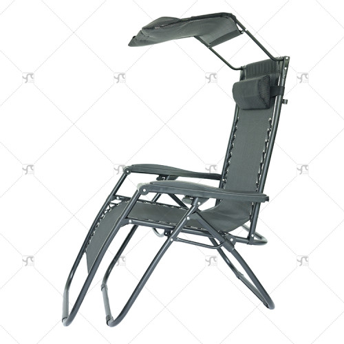 Outdoor Folding Adjustable Zero Gravity Recliner Chair Camping Travel Beach Pool Sunshade Tanning Lounger Chair with Canopy