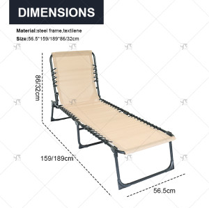 Modern Adjustable Portable Camping Furniture Qutdoor Garden and Beach bed with Foldable Lounge Cot Pillow for Beach Garden Use