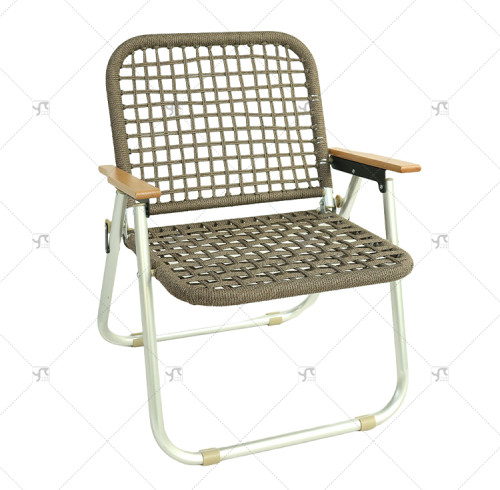 Outdoor  Rattan Folding square Chair Patio Outdoor Aluminum Rattan Chair Balcony Portable Single Camping Coffee Kermit Chair