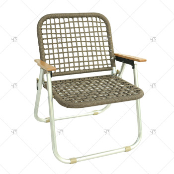 Outdoor  Rattan Folding square Chair Patio Outdoor Aluminum Rattan Chair Balcony Portable Single Camping Coffee Kermit Chair