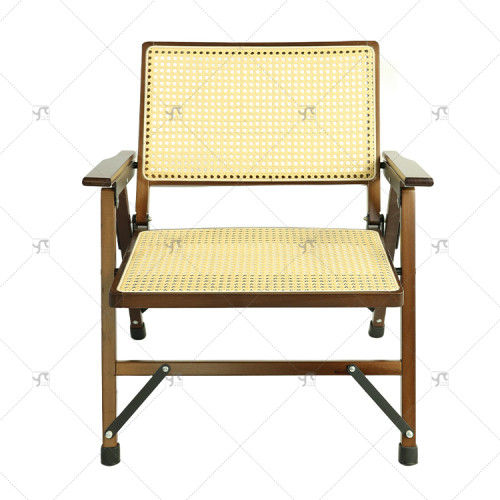 Modern Outdoor Portable Foldable Rattan Recliner Chair with Backrest for Home Balcony Office Nap or Outdoor Leisure Rattan Chair